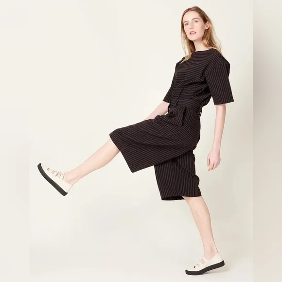 Melio Short in Black Stripe Canvas