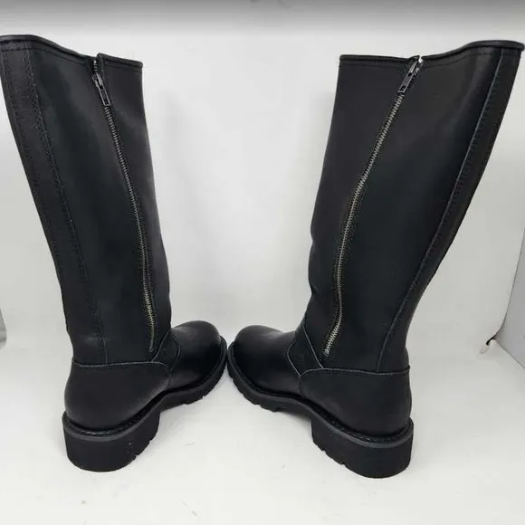 Mens 8 Ride Tecs 16&quot; engineer riding black motorcycle boots 1443 Zipper