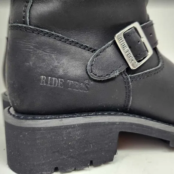 Mens 8 Ride Tecs 16&quot; engineer riding black motorcycle boots 1443 Zipper