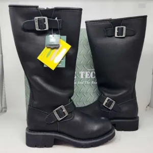 Mens 8 Ride Tecs 16&quot; engineer riding black motorcycle boots 1443 Zipper
