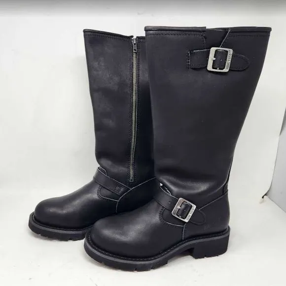 Mens 8 Ride Tecs 16&quot; engineer riding black motorcycle boots 1443 Zipper