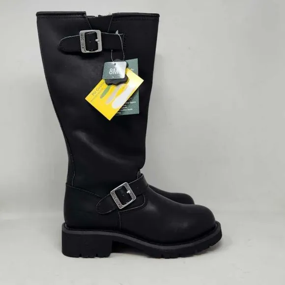 Mens 8 Ride Tecs 16&quot; engineer riding black motorcycle boots 1443 Zipper