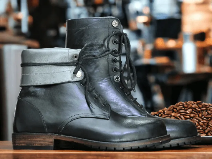 Men's Brown Ankle Boots | Military Combat Boots | Long Millinery Army Marching Boots