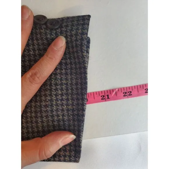 Men's Chaps Ralph Lauren 100% Wool Houndstooth Button Down Blazer Sz 42T