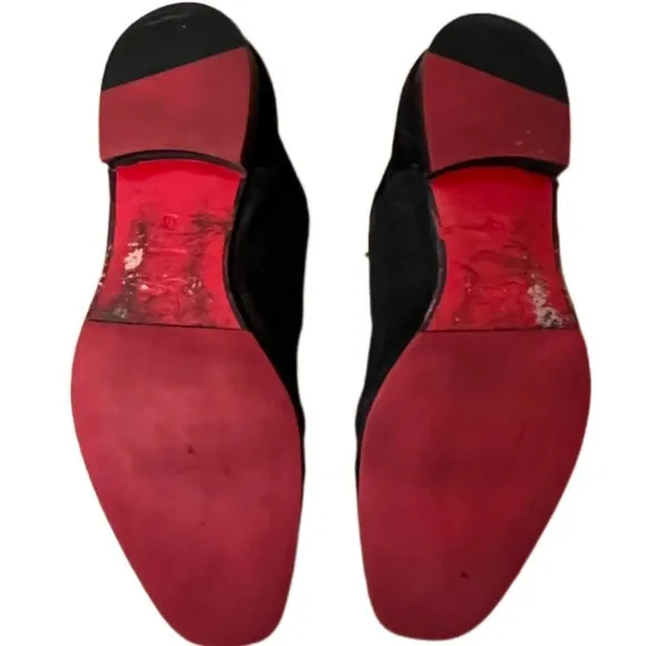 Men's Christian Louboutin Black Leather And Suede Greggo  Oxfords.  Size 40/7