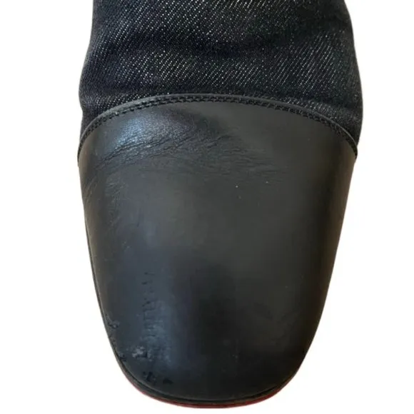 Men's Christian Louboutin Black Leather And Suede Greggo  Oxfords.  Size 40/7
