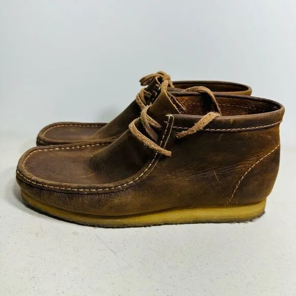 Mens Clarks Originals Brown Leather Comfort Ankle Boots Shoes Size 11