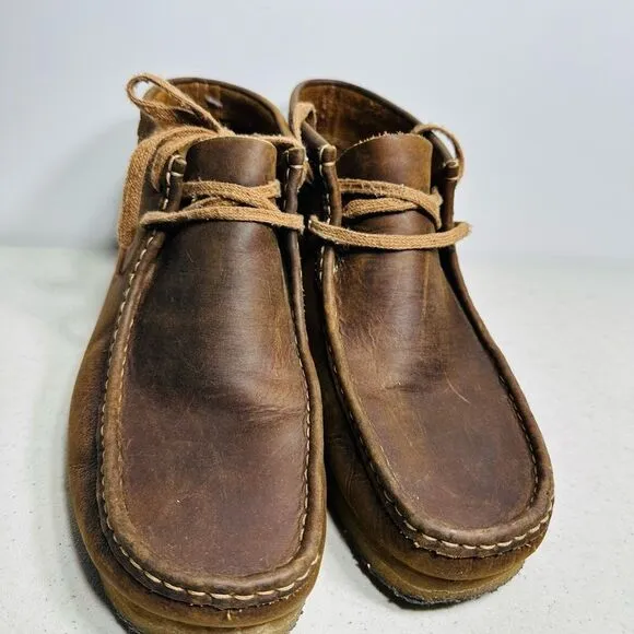 Mens Clarks Originals Brown Leather Comfort Ankle Boots Shoes Size 11