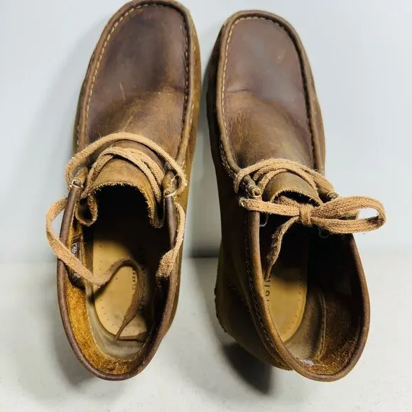 Mens Clarks Originals Brown Leather Comfort Ankle Boots Shoes Size 11