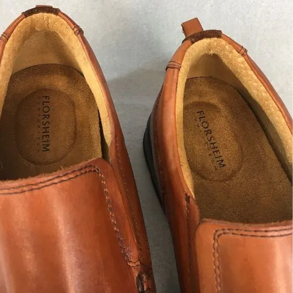 Mens Florsheim Leather Slip-On Shoes 10.5 5E Brown‎ Comfort Technology