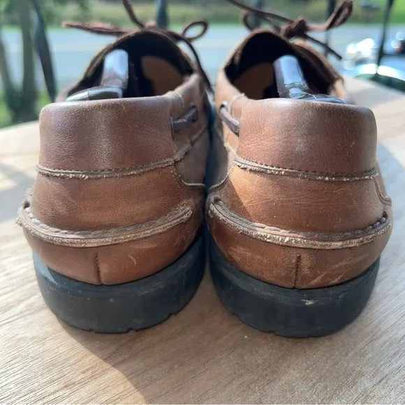 Mens Florsheim Outdoorsman Dark Brown Leather Upper Boat Shoes Size 13B
