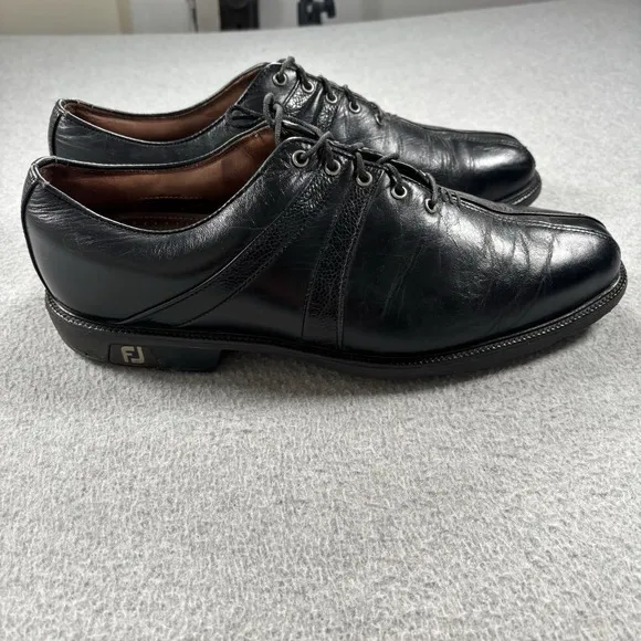 Men's FOOTJOY FJ ICON Comfort Black Leather Golf Shoes 10.5 52163