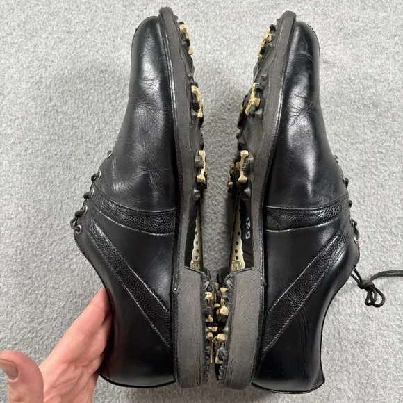 Men's FOOTJOY FJ ICON Comfort Black Leather Golf Shoes 10.5 52163