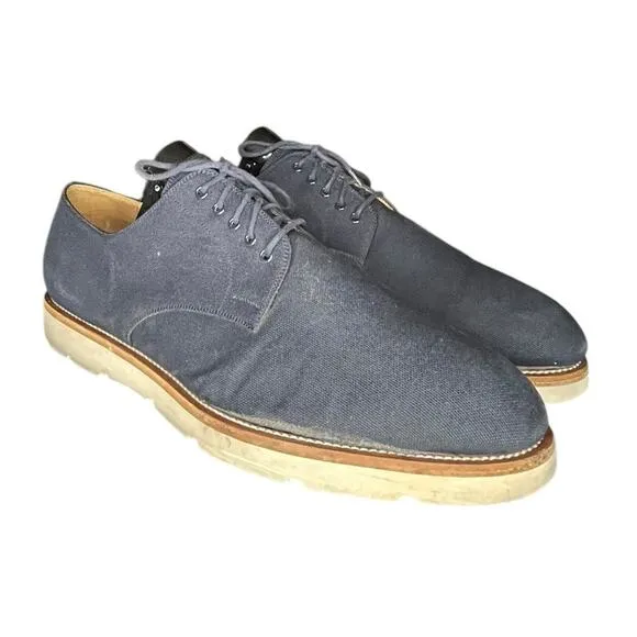 Mens GUCCI Canvas Derby Lace Up Shoes Size 12 Blue Cream