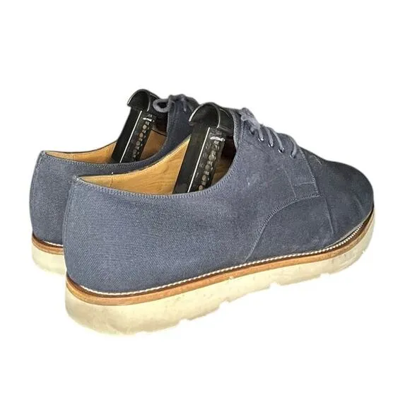 Mens GUCCI Canvas Derby Lace Up Shoes Size 12 Blue Cream