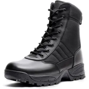 Men's Military Tactical Combat Boots Side Zipper Work Motorcycle Boots 8 inch