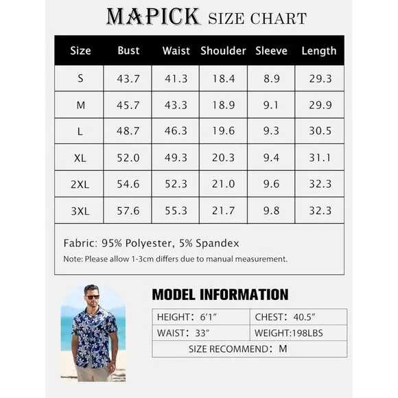 Men's Navy Blue - Flower Linen Short Sleeve Button Down Casual Shirt Business