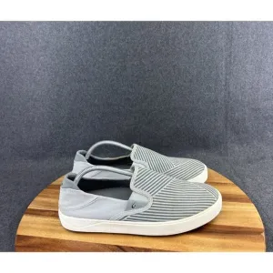 Mens Olukai LAE’ AHI LOLE Grey Canvas Slip On Shoes Men’s Sneakers Size 10.5 US