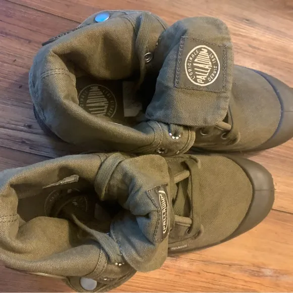 Men’s Palladium Pallabrouse Olive Green Military Baggy Boot Sz 8