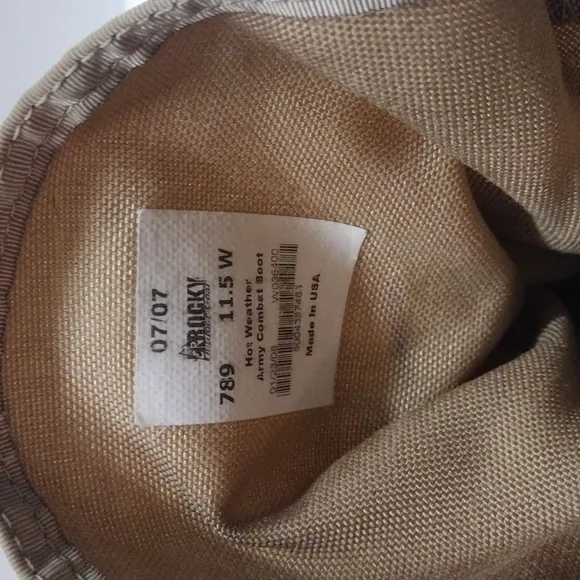 Men's Rocky Tan Military Hot Weather Army Combat Boots Size 11.5W