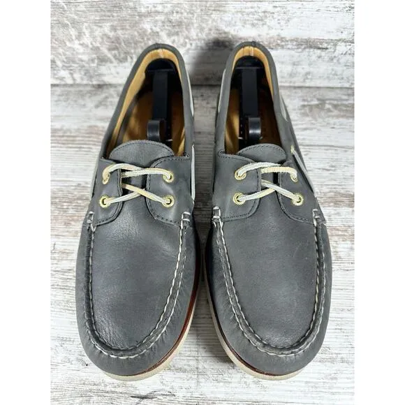 Men's Sperry Gold Cup Gray Leather Boat Shoes Sz 13M