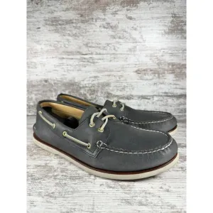 Men's Sperry Gold Cup Gray Leather Boat Shoes Sz 13M