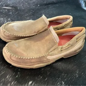 Men's Twisted X Slip On Bomber Moccasin Size 10 W EUC