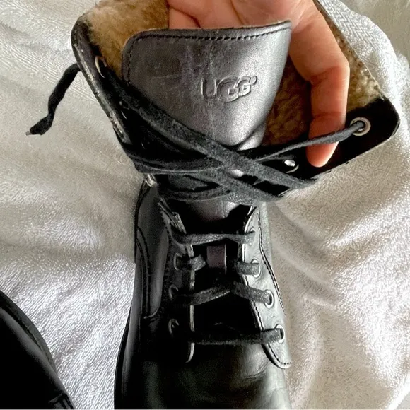 Men's UGG Laurus Leather Military Boots, Size 9