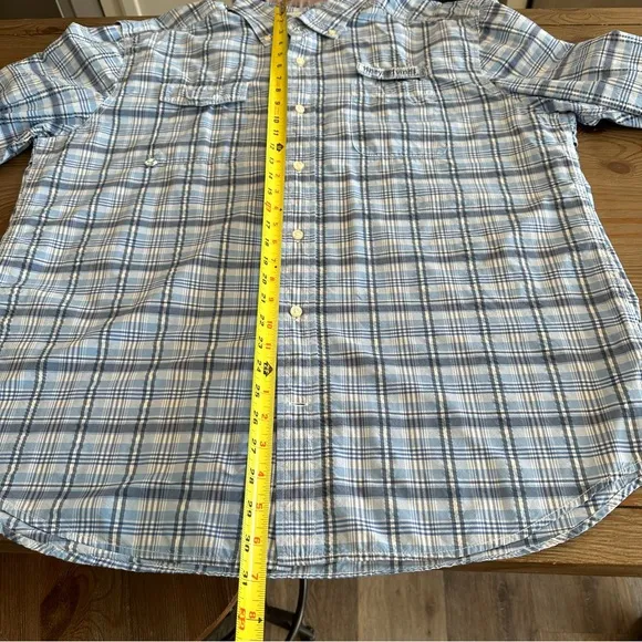 MENS VINEYARD VINES HARBOR SHIRT FISHING LONG SLEEVE ACTIVE WHITE BLUE PLAID L
