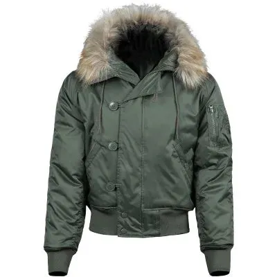 Men's Winter Bomber Jacket – Tactical Fur Hood Coat N2B