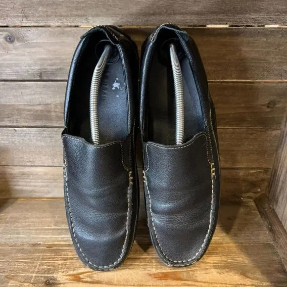 Mens Cole Haan Tucker Venetian Black Leather Shoes Slip On Loafers Size 12 M GUC