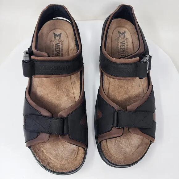 Mephisto Shark Fit Sandals Men EU48/US14 Dark Brown Leather Comfort 6163030967