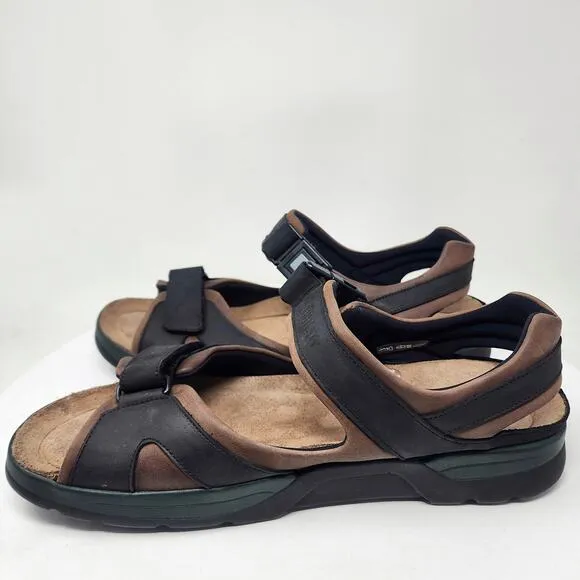 Mephisto Shark Fit Sandals Men EU48/US14 Dark Brown Leather Comfort 6163030967