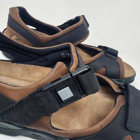 Mephisto Shark Fit Sandals Men EU48/US14 Dark Brown Leather Comfort 6163030967