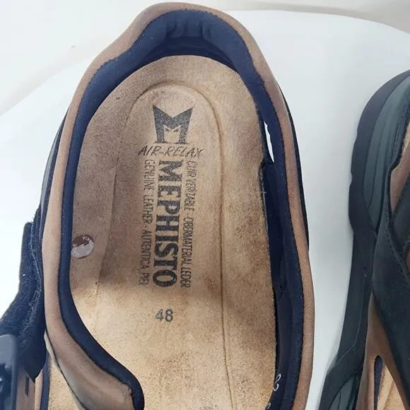 Mephisto Shark Fit Sandals Men EU48/US14 Dark Brown Leather Comfort 6163030967