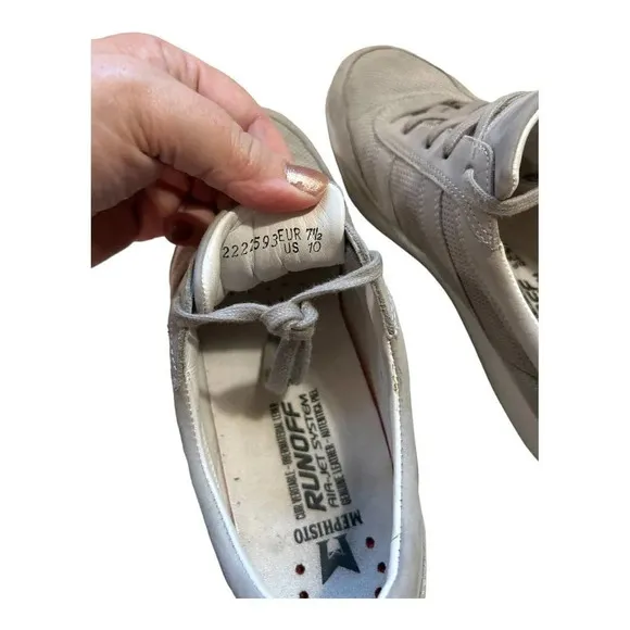 Mephisto Women's Rebeca Perf Size 10 Gray Comfort Nubuck Leather Sneaker