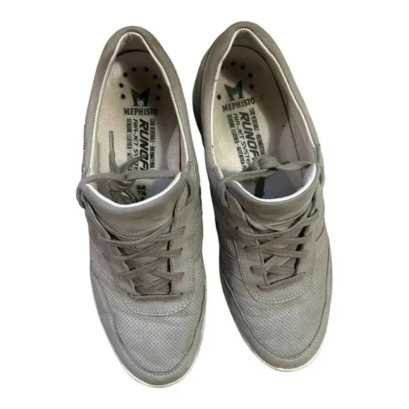 Mephisto Women's Rebeca Perf Size 10 Gray Comfort Nubuck Leather Sneaker