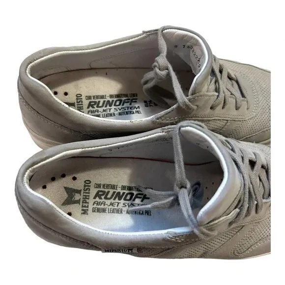 Mephisto Women's Rebeca Perf Size 10 Gray Comfort Nubuck Leather Sneaker
