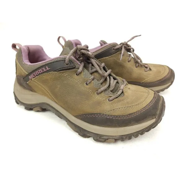 Merrell Brindle Women's Olive Leather Comfort Hiking/ Trail Shoes J48314 Size 8