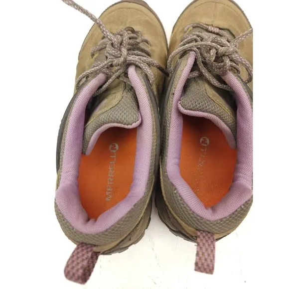 Merrell Brindle Women's Olive Leather Comfort Hiking/ Trail Shoes J48314 Size 8