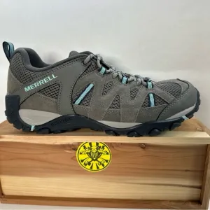Merrell Deverta 2 Waterproof Charcoal Grey Leather Hiking Shoes Women’s Size 9