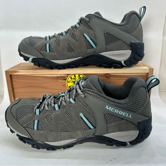 Merrell Deverta 2 Waterproof Charcoal Grey Leather Hiking Shoes Women’s Size 9