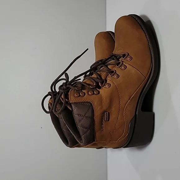 Merrell M Dry Chateau brown ankle lace heel boots size US 7