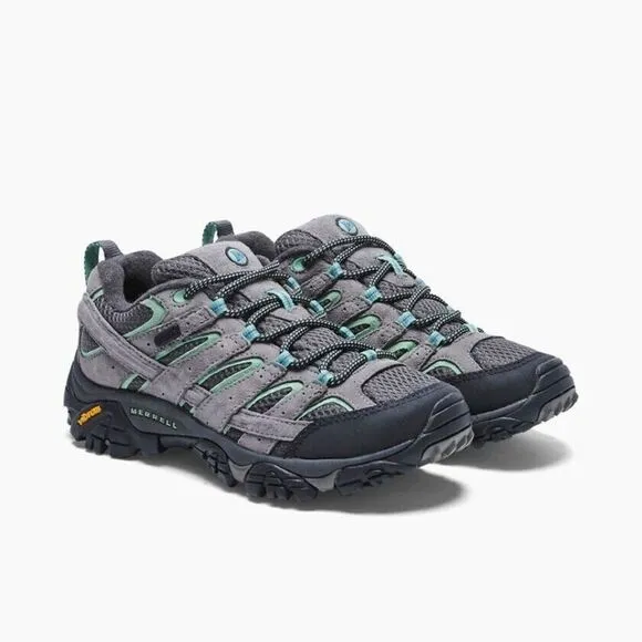 Merrell Moab 2 J06028 Hiking Shoes Women's Gray Suede Leather Waterproof MER809