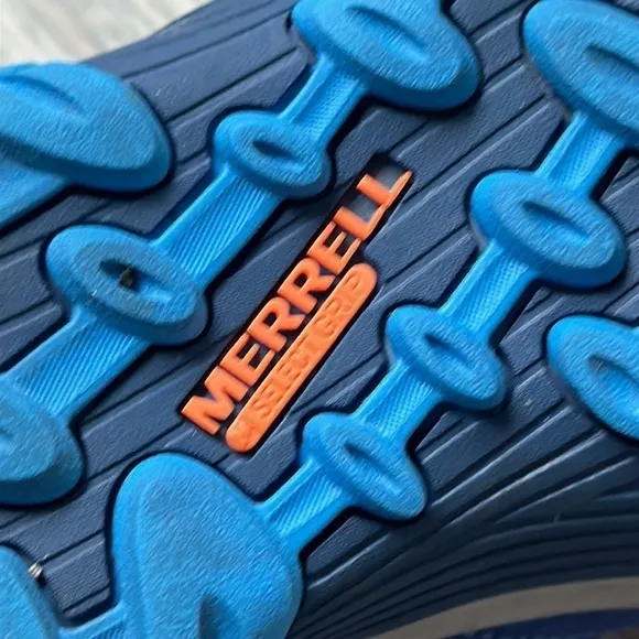 Merrell shoes boys sneakers waterproof size 6.5 blue and orange athletic hiking