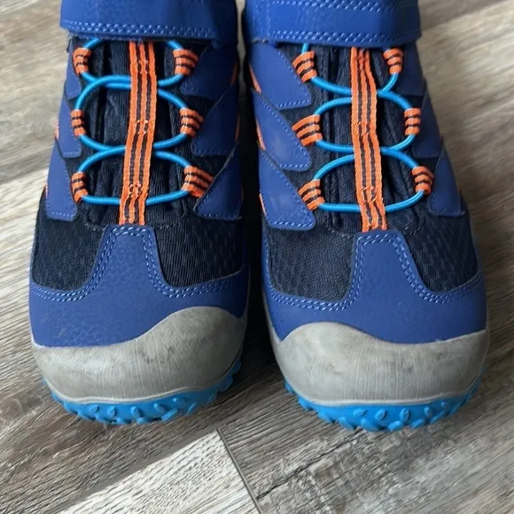 Merrell shoes boys sneakers waterproof size 6.5 blue and orange athletic hiking