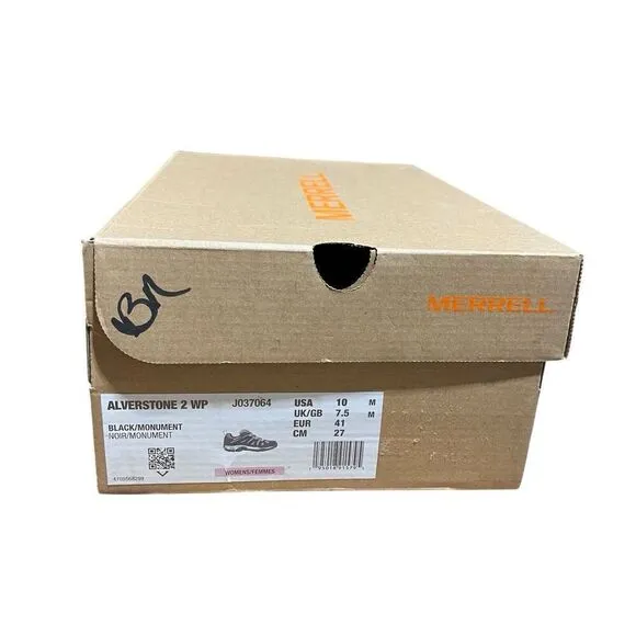 Merrell Womens 10 Black Alverstone 2 Waterproof Hiking Shoes J037064