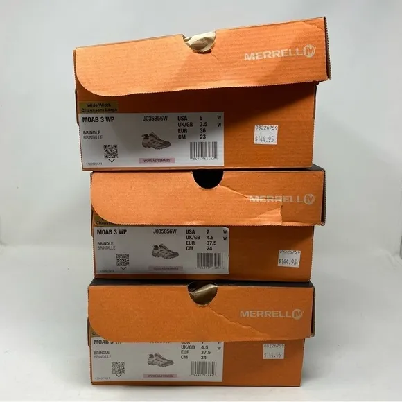 Merrell Women’s Moab 3 WP Hiking Shoes Brindle WIDE