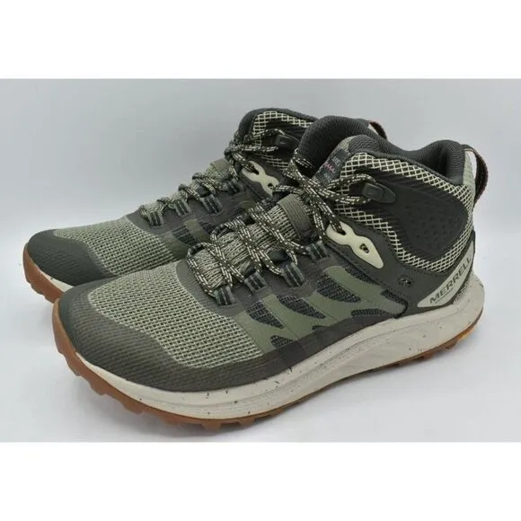 Merrell Womens Size 8 Antora 3 Mid Lichen Waterproof Hiking Trail Running Shoes