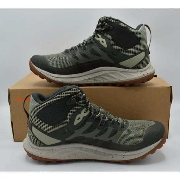 Merrell Womens Size 8 Antora 3 Mid Lichen Waterproof Hiking Trail Running Shoes